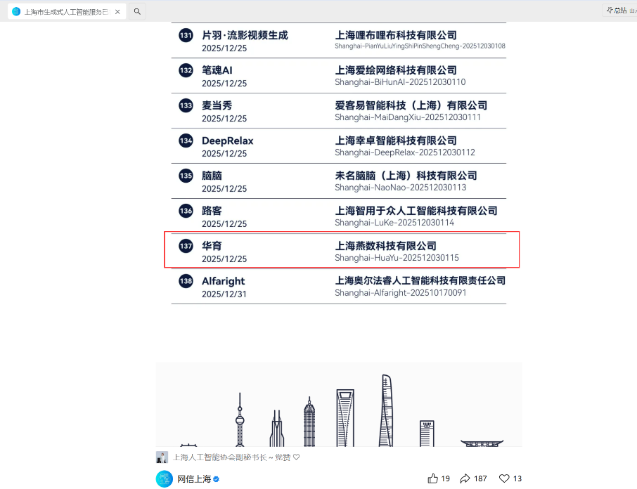 Huayu model filing screenshot